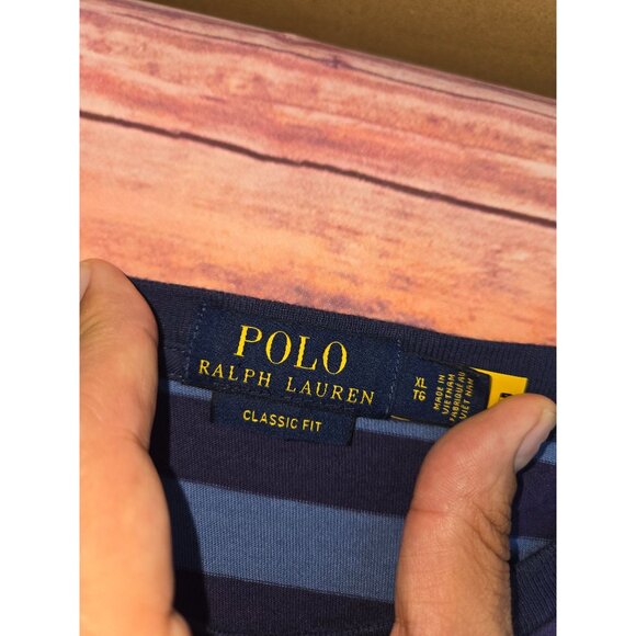 Polo Ralph Lauren Classic Fit Cotton Blue Striped T-Shirt XL - Picture 5 of 7